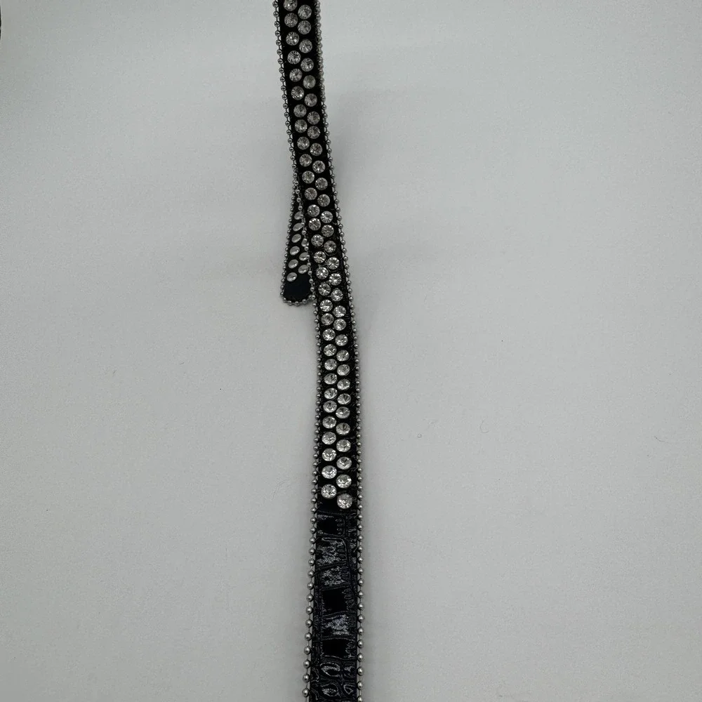 B.B. Simon Crystal Rhinestone‎ Studded Belt Women's Medium Western Bling Cowgirl